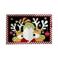 Zhourta Christmas Cartoons Crystal Velvet Floor Mat Dirty Resistant Non