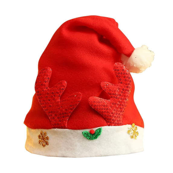 Zhourta Christmas Red Hat Non Woven Reindeer Antler for Kids and Adults Festive Party Decorations Perfect for Holiday Celebrations and Themed Events Fun Costume Accessories