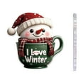 thumbnail image 1 of Zhourta Christmas Snowman Hanging Ornaments Cute Santa Hat Snowman in Cup Christmas Decorations Holiday Decor Acrylic Cartoon Decoration, 1 of 4