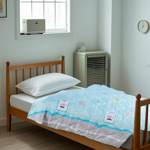 Zhourta Cooling Blankets for Hot Sleepers 39.3×59Inch Twin Soft Breathable Moisture Absorption Lightweight Flower friendly Plain Printed Washed Summer Quilt Ventilation Quilt