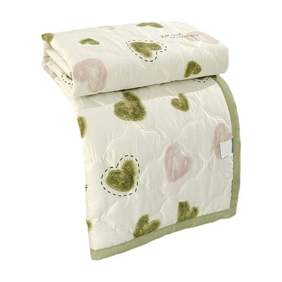 Zhourta Cooling Quilt Skin Queen/Twin Friendly Soft Breathable Lightweight Conditioning Quilt for the Bedroom During Summer Travel Heat Dissipating Quilt Washed Cotton Heart Pattern