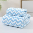 thumbnail image 1 of Zhourta Coral Towel and Bath Towel Set Wave Pattern Absorbent Quick Dry Ultra Soft Lightweight Bath Towel for Bathroom Beach Pool 2PCS, 1 of 6