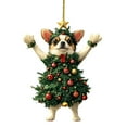 thumbnail image 1 of Zhourta Corgi Ornament for Christmas Tree Smile Standing Animal Christmas Ornament Adorable Pet Dressed as a Christmas Tree Lucky Pendant Gifts, 1 of 9