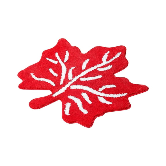 Zhourta Creatives Flocked Mat Maple Leaf Snowflake Shape Bathroom Water Absorbent Non Slip Mat Foot Mat Home Room Doormat Floor Mat