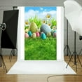 thumbnail image 1 of Zhourta Easter Backdrops for Photography 3D Hanging Spring Colorful Eggs Fence Grass Wall Decor Photography Background Party Decoration 3×5ft, 1 of 3