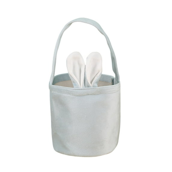 Zhourta Easter Bunny Canvas Bag with Handles Rabbit Ear Candy Bag Easter Bunny Gift Bag Easter Basket Carry Eggs for Kids Adults Easter Party Supplies