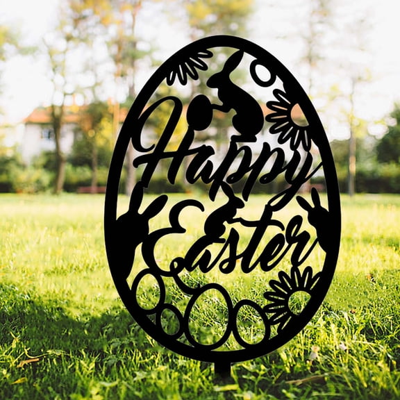Zhourta Easter EGGss Bunny Three-dimensional Courtyard Garden Outdoor Decoration Acrylic Mirror Sticker Fun Activity for All Ages