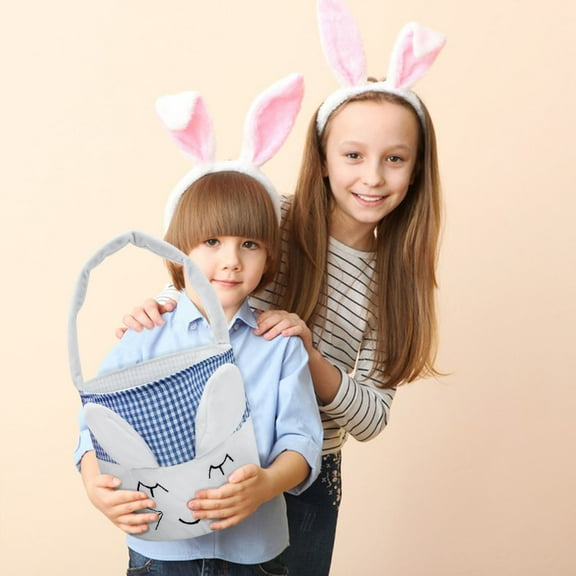 Zhourta Easter Home Party Supplies Basket Doll Fabric Basket Interior Decoration Perfect for Egg Hunts and Gifts