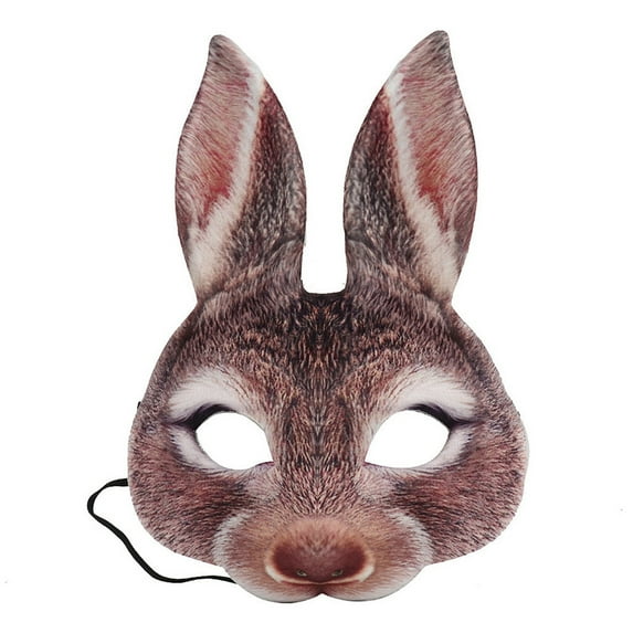 Zhourta Easter Party Funny Decoration take Photos Record Supplies Easter Bash EVA Half Face Bunny Animal Decoration