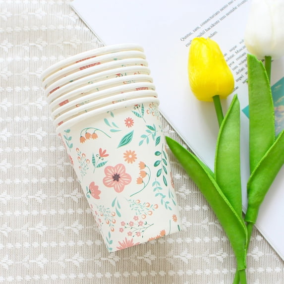 Zhourta Easter Party Supplies Party Picnic Paper Cups Shaped Disposable Cutlery Perfect for Egg Hunts and Gifts