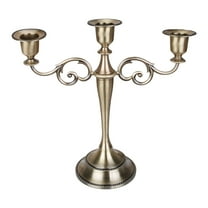 Zhourta European Style Triple Candle Holder Vintage Iron Candelabra for Romantic Dining Table Centerpiece and Home Decor