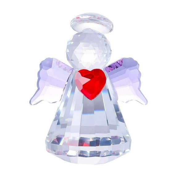 Zhourta Exquisite Crystal Angel Figurine with Heart Details Perfect Sentimental Gift for Cherished Friends Neighbors and Colleagues