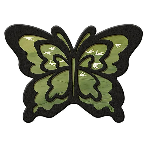 Zhourta Floor Mat 12x16 Inch Non Slip Absorbent Unique Butterfly Shape Decorative Waterproof Rug for Bathroom Kitchen Entryway