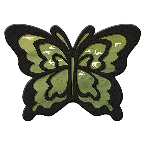 Zhourta Floor Mat 12x16 Inch Non Slip Absorbent Unique Butterfly Shape Decorative Waterproof Rug for Bathroom Kitchen Entryway