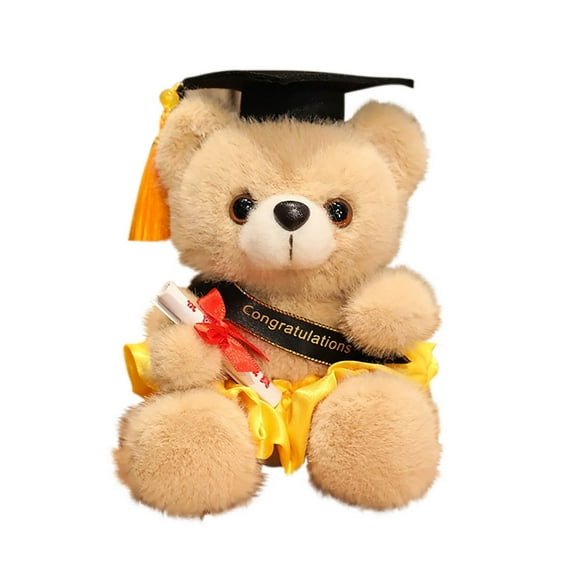 Zhourta Graduation Teddy Bears Graduation Season Doctoral Bear Doll Graduation Bear Wearing Doctoral Hat Toy Doll Decoration