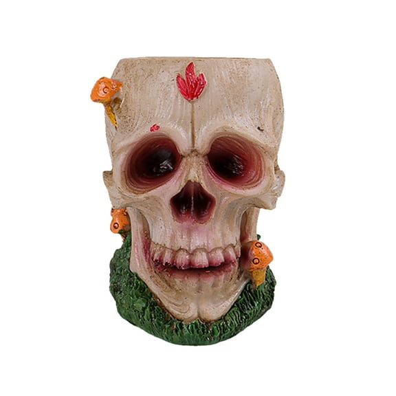 Zhourta Halloween Assorted Skull Decorations Set Creepy Bone Props for Spooky Tabletop Display and House Party Decor