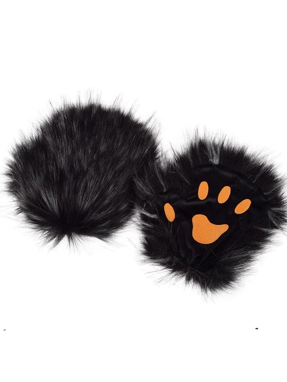 Halloween Costume Gloves Cute Soft Bear Fox Long Claw Half Finger Gloves Cosplay Props Perfect for Party Events
