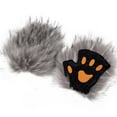 thumbnail image 1 of Zhourta Halloween Costume Gloves Cute Soft Bear Fox Long Claw Half Finger Gloves Cosplay Props Perfect for Party Events, 1 of 6
