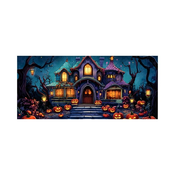 Zhourta Halloween Garage Backdrop 6×13Ft Decor Hanging Tapestry Wall Art Spooky Scene Setter for Party Photo Booth Decorations