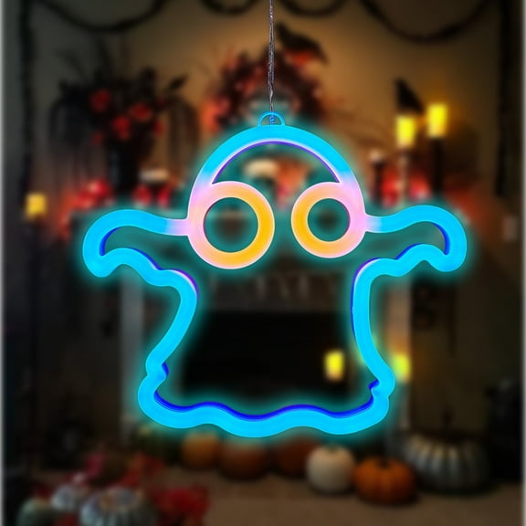 Zhourta Halloween LED Decorative Lights LED Neon Lights Shopping Mall Room Bedroom Layout Photo Hanging Lamp USB Powered