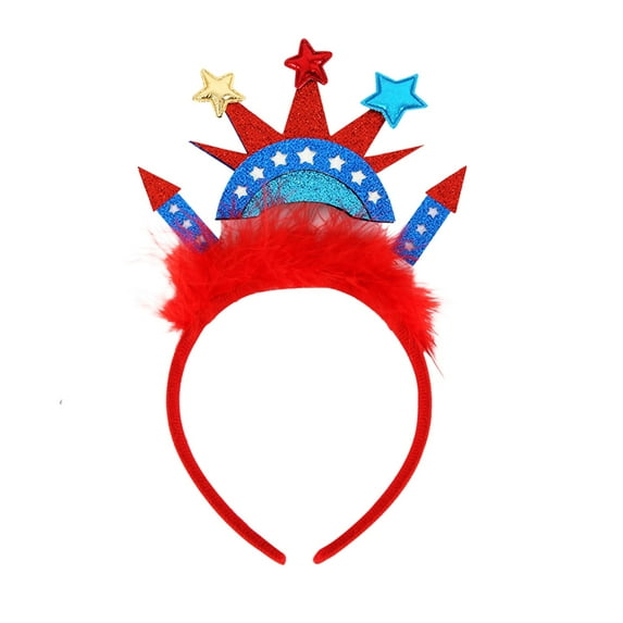 Zhourta Independence Day Hairband Colour Stripe Headbands USA Flag Hairband for 4th of July Party Patriotic Festival Accessories Photo Props