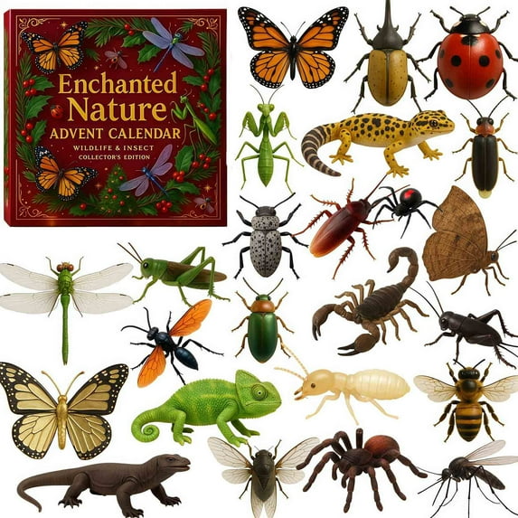 Zhourta Insect Advent Calendar 2025 Christmas Countdown Calendar Contains 24 Animals Xmas Vacation Stocking Stuffer Gifts Surprise Toys