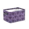 thumbnail image 1 of Zhourta Large Capacity Storage Basket with Handle Felt Organizer Bin Pumpkin Ghost Bat Spider Skeleton Print Halloween Decor, 1 of 6