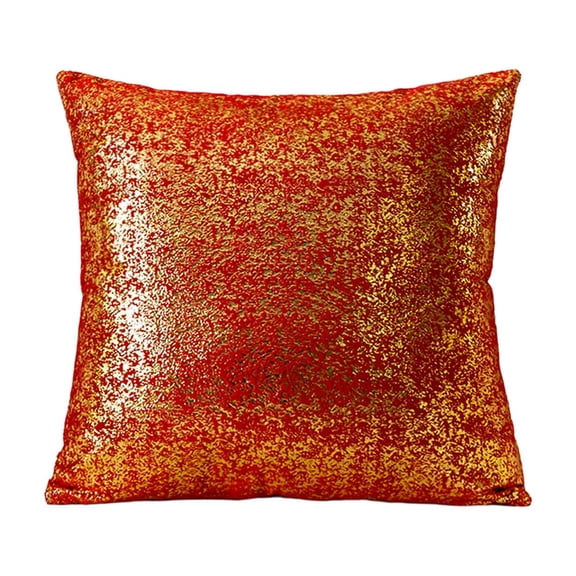 Zhourta Luxury Velvet Pillow Sham Velvet Snowflake Gold Foil Pillow Cover Brown Decorative Cushion Case for Sofa Bed Holiday Home Decor Without Insert