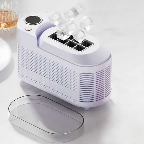 Zhourta Mini Ice Maker Machine Automatic Ice Maker Fast Chewable Pellet Ice Compact Portable Transparent Window Easy Ice Release For Kitchen Office Travel RV Trip