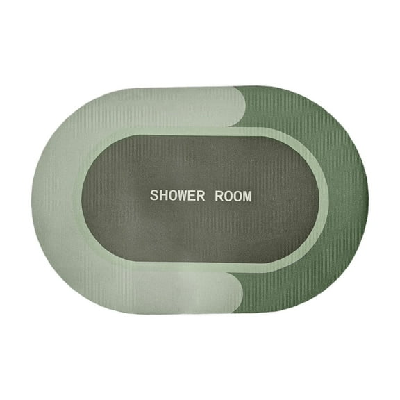 Zhourta Oval Bath Rug Shower Mat Absorbent and Quick Drying Lined and Non Slip Washable Bathroom Floor Mats for Bathtubs and Fit Under Door