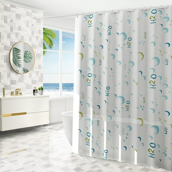 Zhourta PEVA Shower Curtain with Hooks Flower Printed Waterproof and Moisture Resistant Environmentally Friendly Bathroom Curtain Bathroom Partition Curtain 70.86x47.24in