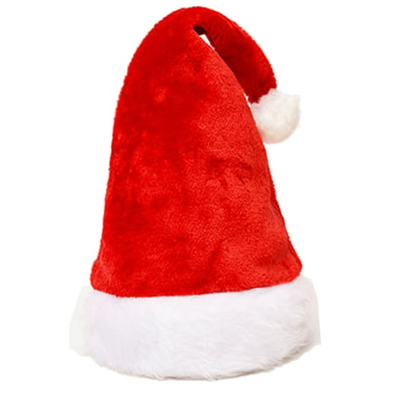 Zhourta Plush Family Christmas Hat 15.35x11.42Inch Santa Hat Holiday Unisex Velvet Comfort Extra Thicken Fur Xmas Hat for New Year Festive Party