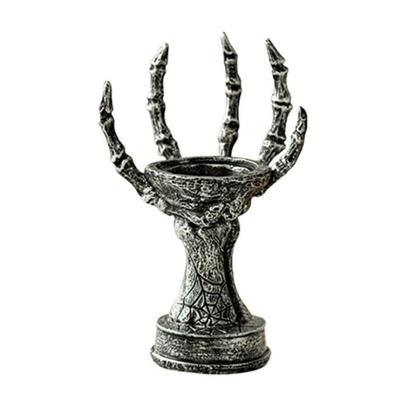 Zhourta Resin Ghost Claw Candle Holder Halloween Decor Black Spooky Centerpiece for Tabletop Mantel Holiday Party Decoration