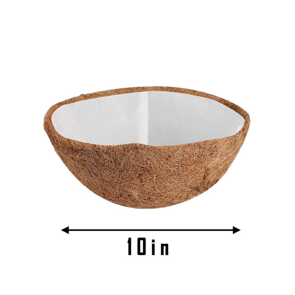 Zhourta Round Coconut Fiber Liners for Planters with Non woven mat Hanging Basket Coconut Fiber Mat Inserts Replacement Liner for Window Box Garden Vegetables Pot Fence Flower Baskets