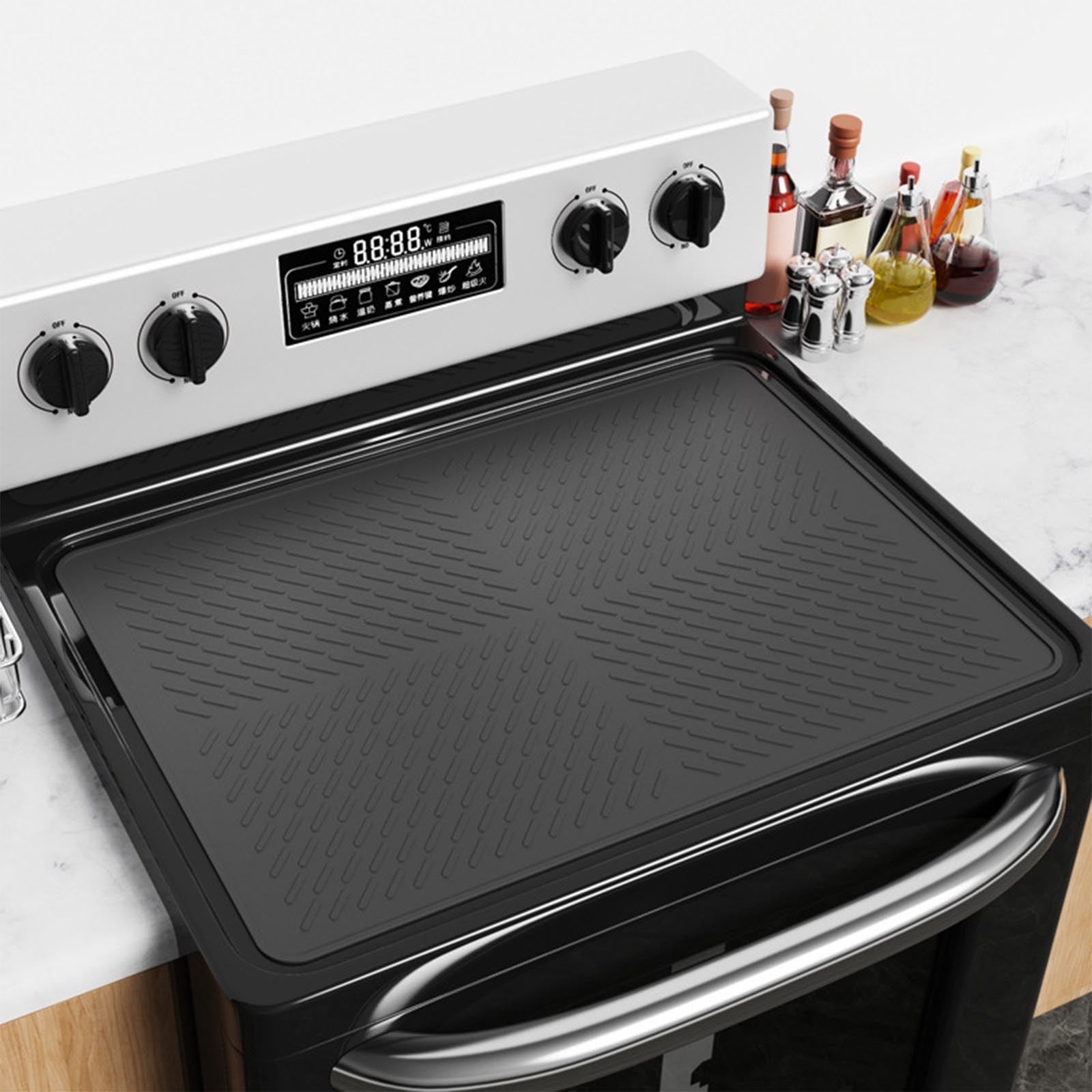 Zhourta Silicone Stove Mat Heat Resistant Electric Burner Cover Non-Slip Cooktop Protector for Gas Induction Easy Clean Extra Large Kitchen Mat Stove Tablecloth