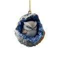 thumbnail image 1 of Zhourta Sleeping Owl in the Crystal 3Inch 2D Acrylic Animal Ornament Hanging Christmas Tree Car Decoration, 1 of 5