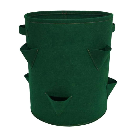 Zhourta Strawberry Planting Bag with 8 Holes Grow Pockets Breathable Foldable Durable Fabric Potato Tomato Grow Bags Hanging Garden Planting Bag