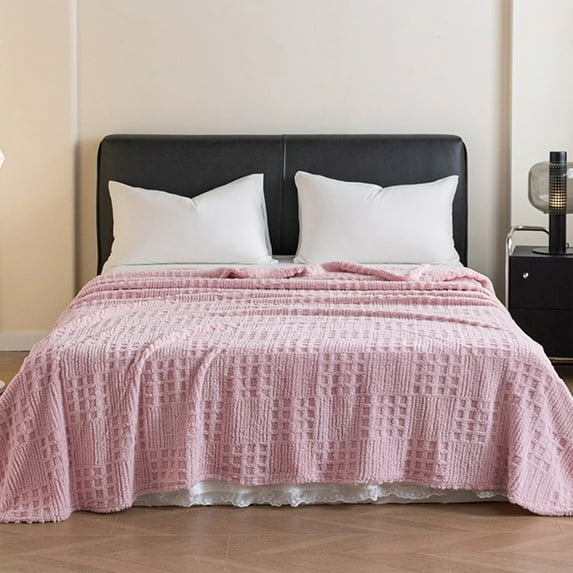 Zhourta Waffle Jacquard Blanket 59x79Inch Multi Use Coverlet and Nap Throw for All Season Comfort with Textured Design