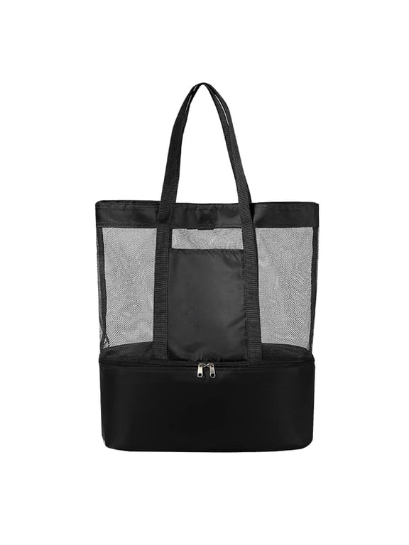 Waterproof Mesh Shower Bag with Dry Wet Separate Compartments Large Capacity Handbag Beach Swimsuit Organizer for Travel Swimming Gym