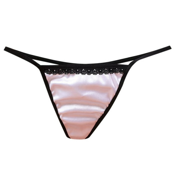 Zhouzou Satin Thong Sexy And Traceless Tempting And Breathable Pure Cotton Crotch Low Waisted Pants Underwear