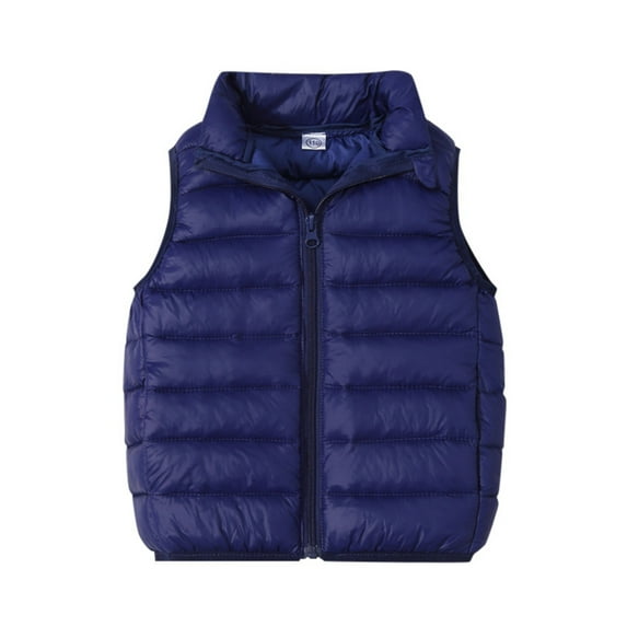Zhouzou Unisex Baby Vest Stand Up Collar Zip Up Sleeveless Jacket For Winter Fall 3-4 Years Girls Coat Jacket