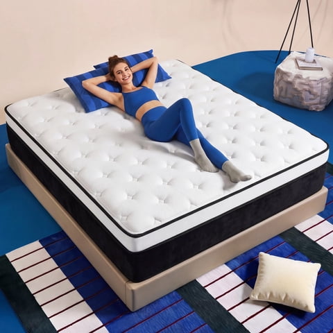 Zhovac 12 inch Queen Mattress, Memory Foam & Spring Hybrid Medium Comfort Queen Size in a Box,Adult,CertiPUR-US