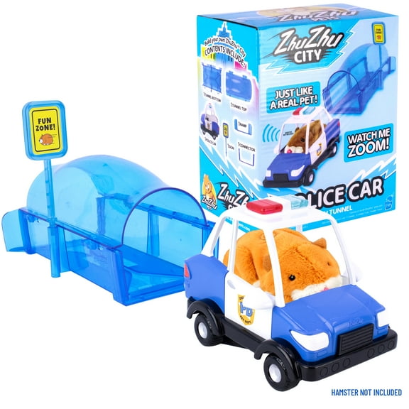 ZhuZhu Pets City Police Car, Interactive Police Car Playset, Pets Without The Mess, Children Ages 4+