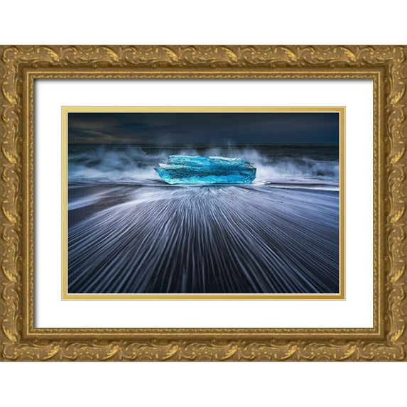 Zhu, Jingshu 24x17 Gold Ornate Wood Framed with Double Matting Museum Art Print Titled - Blue Diamond