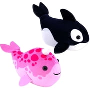 Zhu Zhu Aquarium Narwhal & Orca Interactive Plush Fish 2-Pack