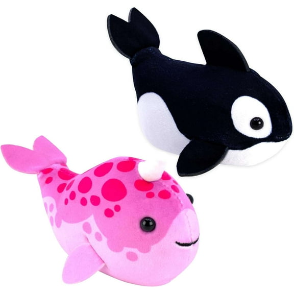 Zhu Zhu Aquarium Narwhal & Orca Interactive Plush Fish 2-Pack