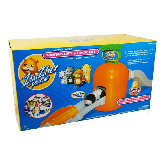 Damaged Box Special - Zhu Zhu Pets - Hamster Activated Metro Lift Carrot Elevator Playset