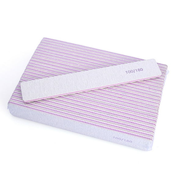 Zhu997 100 Pieces Rectangle Nail Files 150/150 Grit Reusable Buffering Files Double Sided Emery Boards for for Acrylic Nails, Gel Nails, Natural Nails