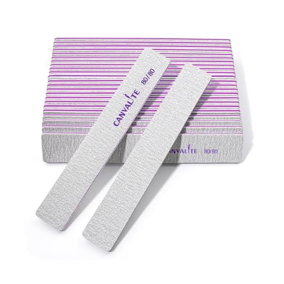 Zhu997 25 PCS Nail File Professional Nail Files Reusable Double Sided Emery Board(80/80 Grit) Nail Styling Tools for Home and Salon Use