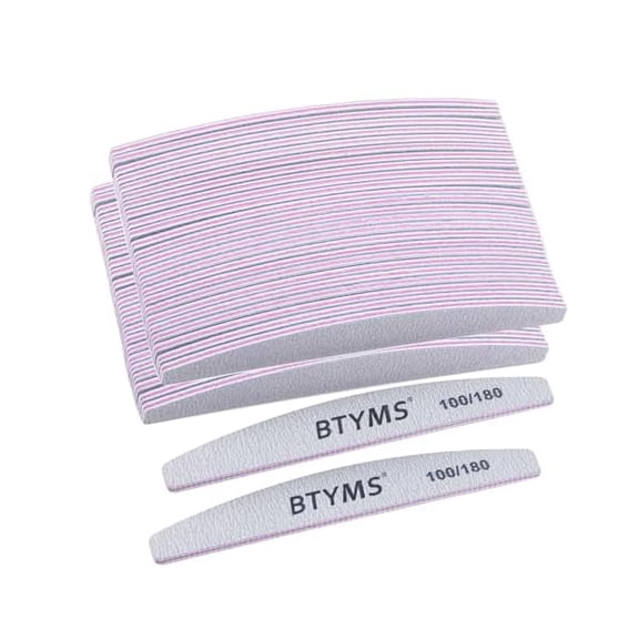 Zhu997 50 Pcs 100/180 Grit Nail Files - Double Sided Emery Boards for Acrylic, Gel & Natural Nails